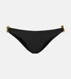 Same Chain-detail Bikini Bottoms In Faux Suede Black