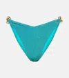 Same Chain-detail Bikini Bottoms In Green Lurex
