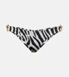 Same Chain-embellished Bikini Bottoms In Zebra
