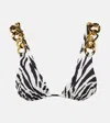 Same Chain-embellished Bikini Top In Zebra
