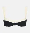 Same Faux-suede Bikini Top In Black