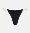 Same Faux-suede High-leg Bikini Bottoms In Black
