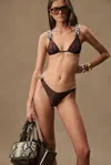 Same For Fwrd Silver Chain Triangle Bikini Top In Brown