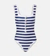 Same Grace Striped Swimsuit In Blue