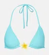 Same Island Embellished Bikini Top In Blue