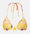 Same Island Floral Bikini Top In Yellow