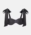 Same Lady Polka-dot Bikini Top In Black