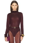 Same Open Back Knit Bodysuit In Burgundy