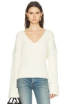 Same Oversized V Neck Sweater In Neutral