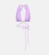 Same Pierced Wrap Bikini Top In Lilac