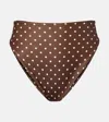 Same Polka-dot High-rise Bikini Bottoms In Brown
