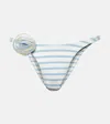 Same Rose 90s Floral-appliqué Bikini Bottoms In Blue