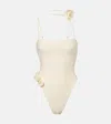 Same Rose Choker Asymmetrical Swimsuit In Neutral