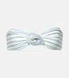 Same Rose Floral-appliqué Bandeau Bikini Top In Blue