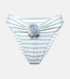 Same Rose Floral-appliqué Bikini Bottoms In Blue