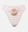 Same Rose Floral-appliqué Bikini Bottoms In Pink