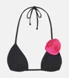 Same Rose Halterneck Bikini Top In Black