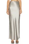 Same Satin Maxi Skirt In Gray
