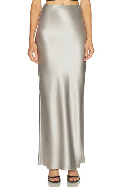 Same Satin Maxi Skirt In Gray