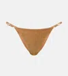 Same Shell Embellished Bikini Bottoms In Brown