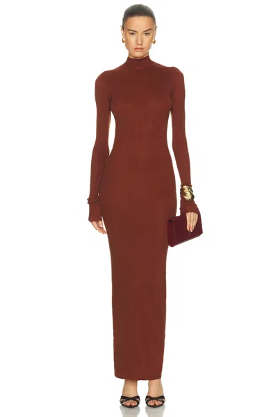 Same Shimmer Mockneck Dress In Brown