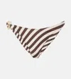 Same Spiral Striped Bikini Bottoms In Brown