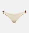 Same Tortoise Chain Bikini Bottoms In Faux Suede Cream
