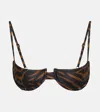Same Zebra-print Bikini Top In Multicoloured