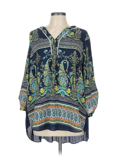 Pre-owned Sami & Jo 3/4 Sleeve Blouse In Blue