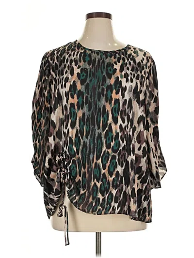 Pre-owned Sami & Jo 3/4 Sleeve Blouse In Green