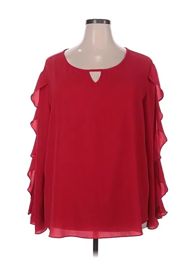 Pre-owned Sami & Jo 3/4 Sleeve Blouse In Red