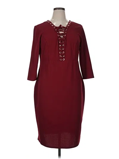 Pre-owned Sami & Jo Casual Dress In Burgundy