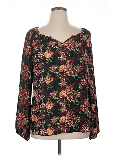 Pre-owned Sami & Jo Long Sleeve Blouse In Black