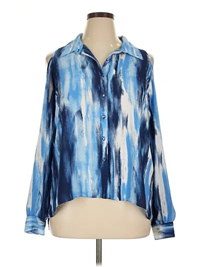 Pre-owned Sami & Jo Long Sleeve Blouse In Blue