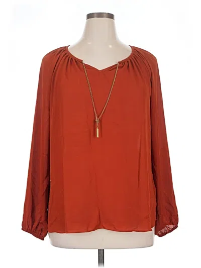 Pre-owned Sami & Jo Long Sleeve Blouse In Orange