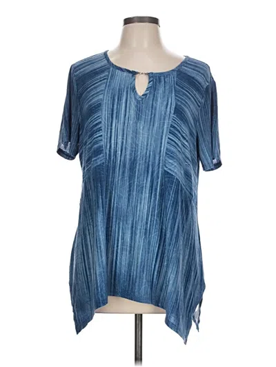 Pre-owned Sami & Jo Short Sleeve Blouse In Blue
