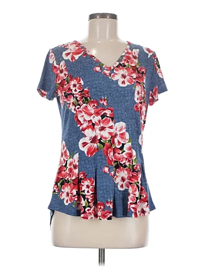 Pre-owned Sami & Jo Short Sleeve Blouse In Blue