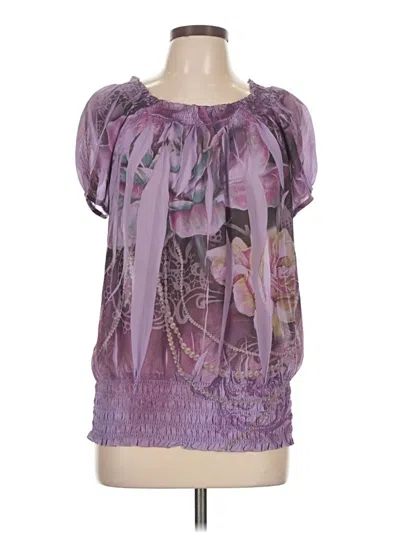 Pre-owned Sami & Jo Short Sleeve Blouse In Purple