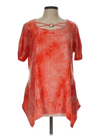 Pre-owned Sami & Jo Short Sleeve Blouse In Red