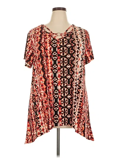 Pre-owned Sami & Jo Short Sleeve Blouse In Red