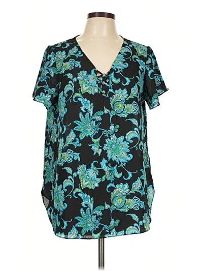 Pre-owned Sami & Jo Short Sleeve Blouse In Teal
