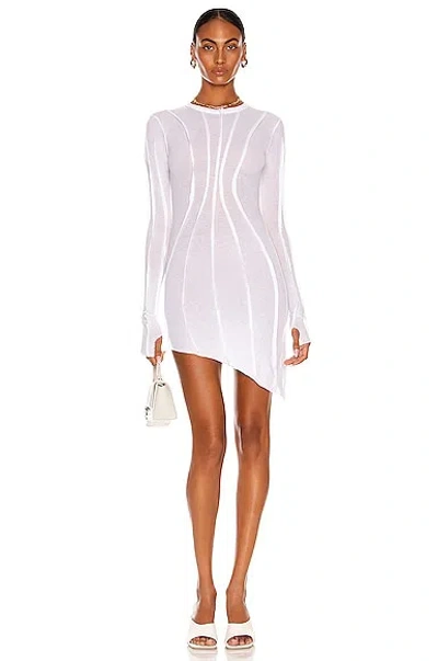 Sami Miro Vintage Asymmetric Tencel Jersey Mini Dress In Weiss