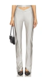 Sami Miro Vintage Asymmetric Pant In Metallic Silver