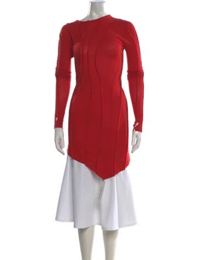 Pre-owned Sami Miro Vintage Asymmetrical Sweater In Red