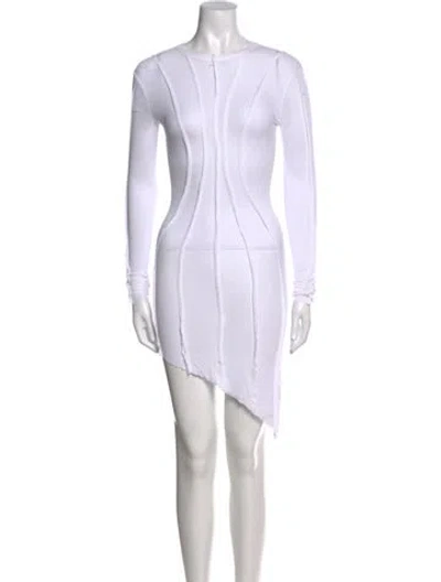 Pre-owned Sami Miro Vintage Bateau Neckline Knee-length Dress W/ Tags In White