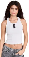 SAMI MIRO VINTAGE BLACK DENIM SCRAP TANK WHITE