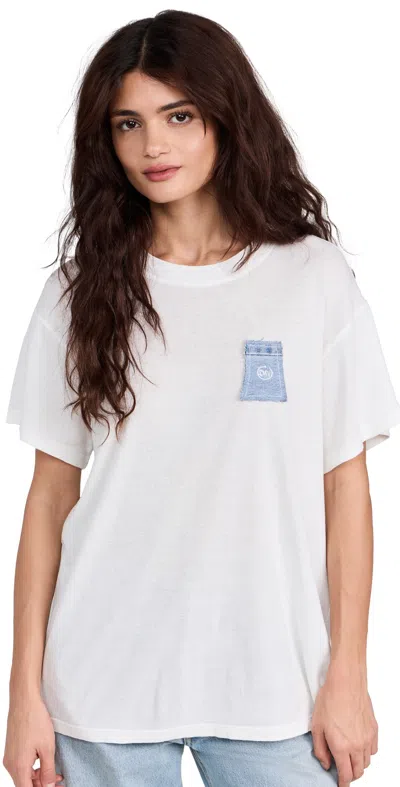 Sami Miro Vintage Scrap Mini Tee In White And Blue