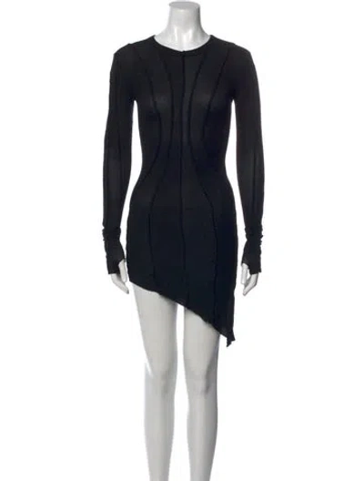 Pre-owned Sami Miro Vintage Crew Neck Mini Dress In Black