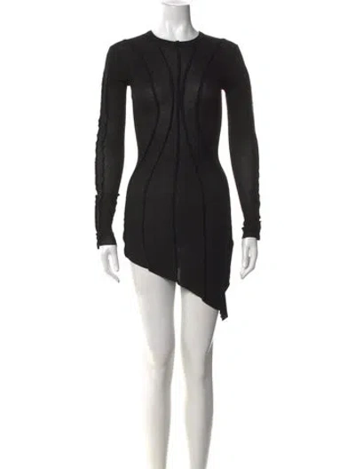 Pre-owned Sami Miro Vintage Crew Neck Mini Dress In Black