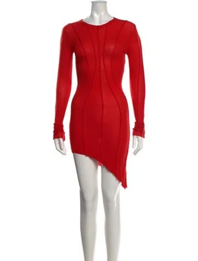 Pre-owned Sami Miro Vintage Crew Neck Mini Dress In Red